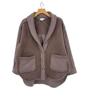 Bohme Sophie Cozy Oversized Slouchy Brown Jacket Shacket Size S